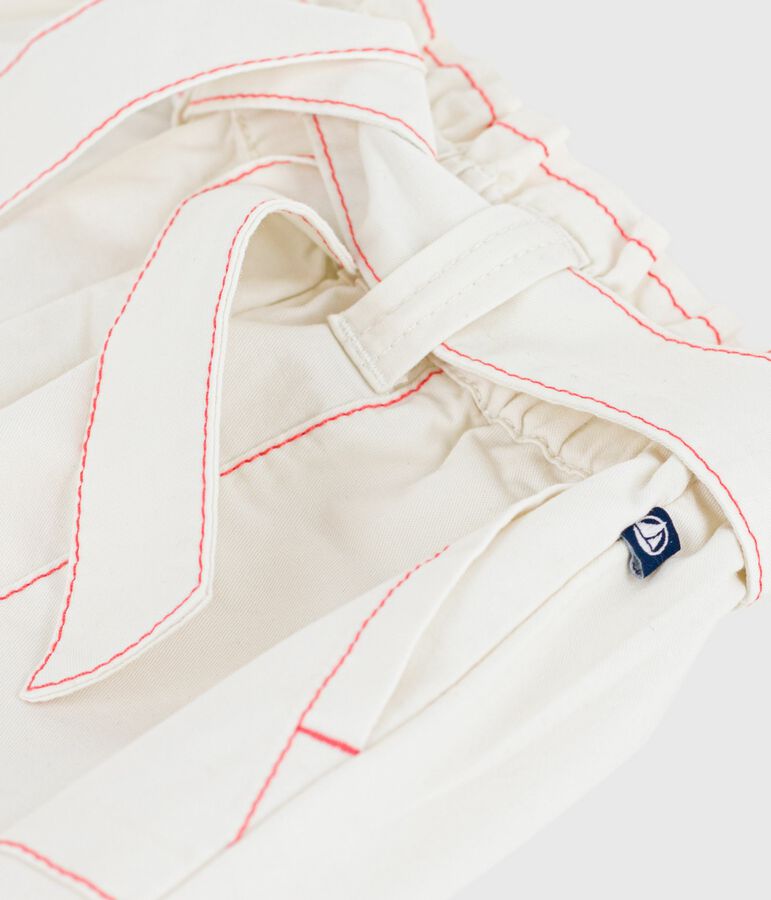 Kinder-Shorts aus einfarbiger Baumwolle weiss