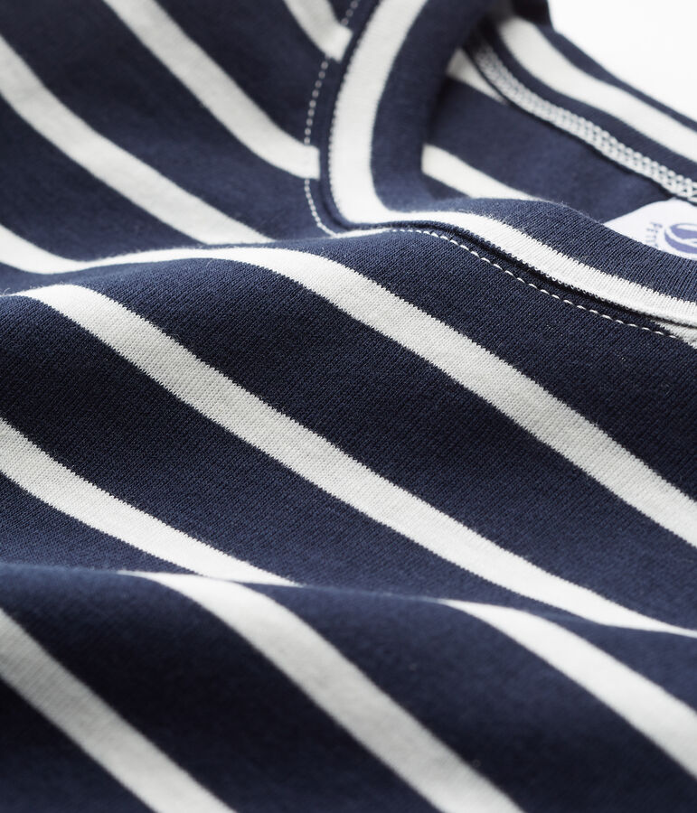 gestreiftes damen-kurzarmshirt blau/weiss