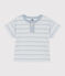 Kurzärmeliges Baby-T-Shirt aus gestreiftem Jersey. GOMME/ MARSHMALLOW