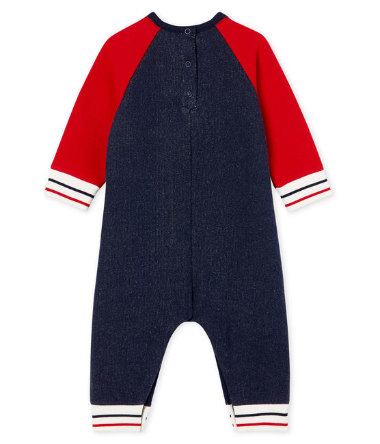 Baby-Langoverall aus Molton für Jungen blau SMOKING/rot TERKUIT