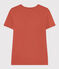 Damen-T-Shirt L'Iconique mit V-Ausschnitt aus Baumwolle, unifarben braun FAMEUX