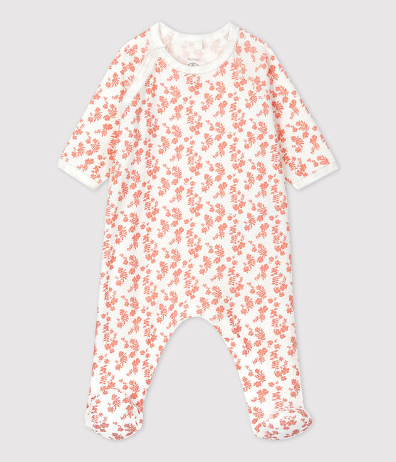 Baby-Strampler aus Bio-Baumwolle weiss MARSHMALLOW/ PAPAYE