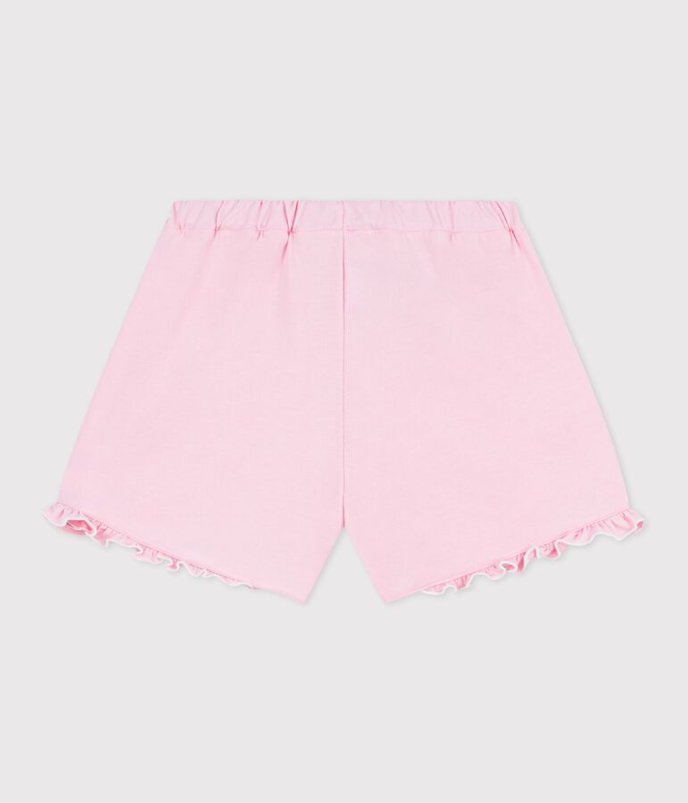 Kinder-Shorts aus einfarbiger Baumwolle rosa