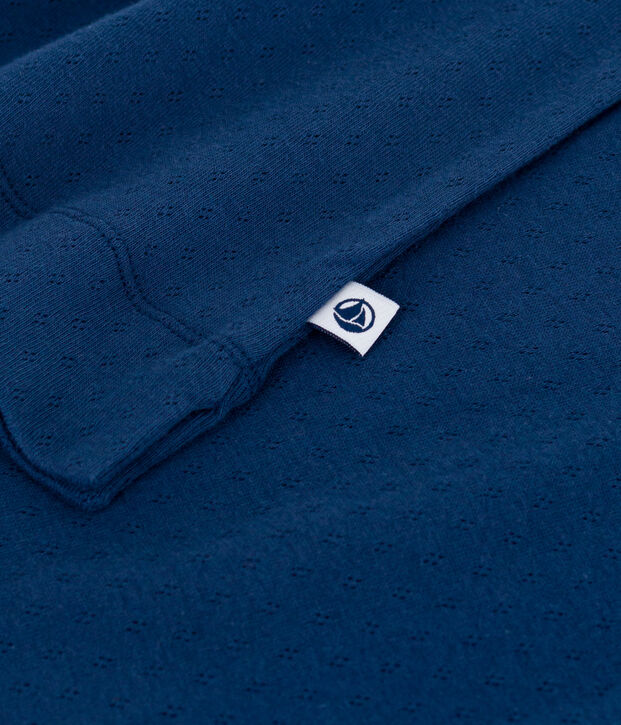 Kurz&auml;rmeliges Damen-Nachthemd aus Baumwolle blau