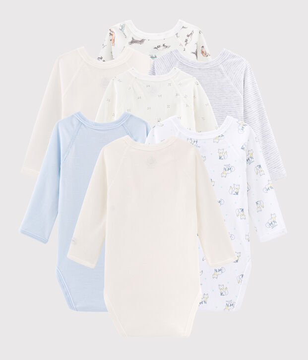 &Uuml;berraschungsset mit 7 lang&auml;rmeligen Baby-Bodys vielfarbig