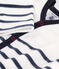 Gestreifter Baby-Strampler aus Nicki weiss MARSHMALLOW/blau SMOKING