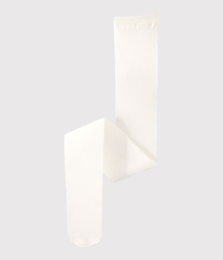 Mikrofaser-Kinderstrumpfhose f&uuml;r M&auml;dchen weiss