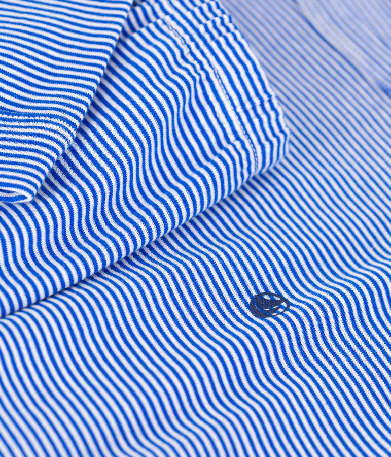 Kinder-Pyjama aus Baumwolle mit Streifen blau/weiss