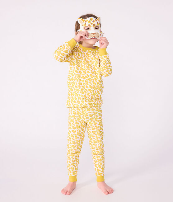Kinder-Pyjama zum Verkleiden aus Baumwolle mit Leoparden-Motiv weiss MARSHMALLOW/weiss MULTICO