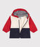 Baby-Windjacke mit Colorblock und Ringelstreifen-Futter rot AURORA/ MULTICO
