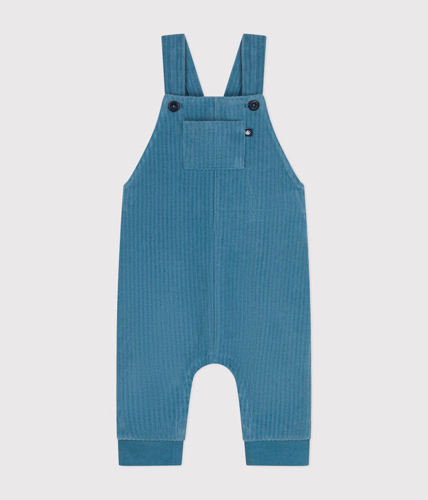 Lange Baby-Latzhose aus Cord blau