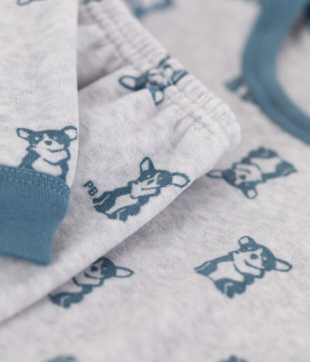 Kinderpyjama aus Nicki grau/blau