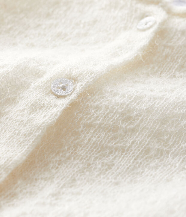 Baby-Strickjacke f&uuml;r M&auml;dchen weiss