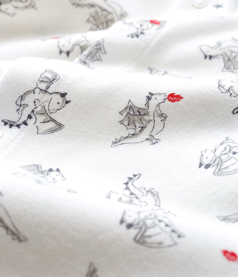 Baby-Strampler ohne F&uuml;&szlig;e aus Rippstrick f&uuml;r Jungen weiss/vielfarbig