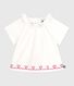 Kurzärmelige Baby-Bluse aus Baumwoll-Popeline mit bestickten Herzen