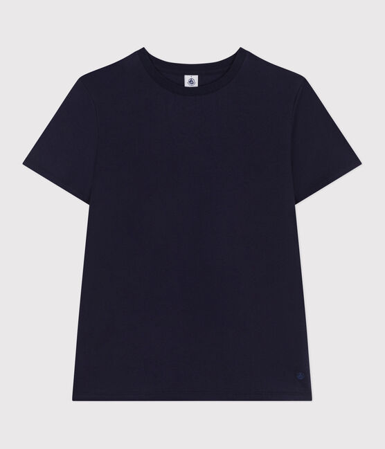 Damen T-Shirt Le Droit aus einfarbiger Baumwolle blau SMOKING