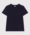 Damen T-Shirt Le Droit aus einfarbiger Baumwolle blau SMOKING