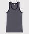 Damen-Tanktop L’Iconique aus gestreifter Baumwolle blau SMOKING/weiss MARSHMALLOW