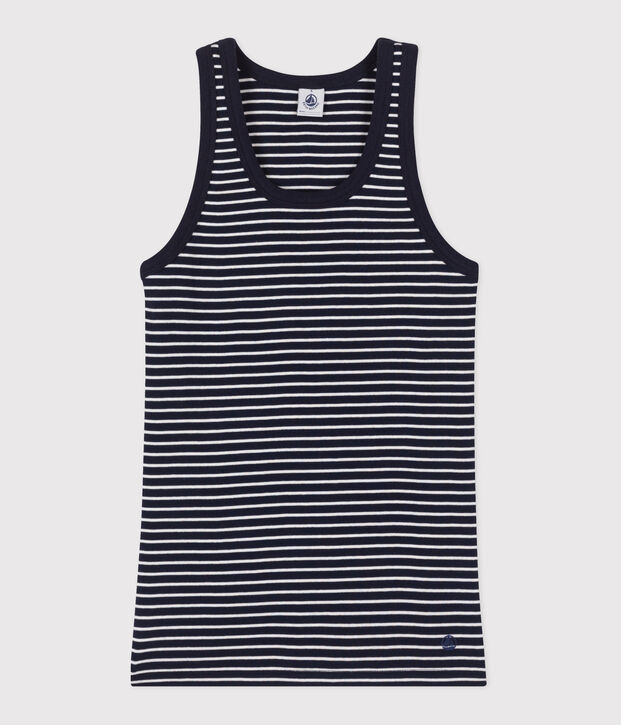 Damen-Tanktop L&rsquo;Iconique aus gestreifter Baumwolle blau/weiss