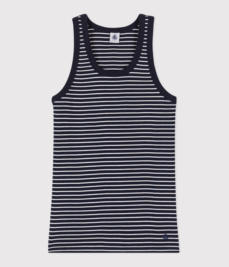 Damen-Tanktop L&rsquo;Iconique aus gestreifter Baumwolle blau/weiss