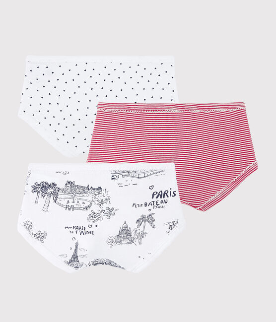 3er-Set Unterhosen mit Paris-Motiv im Toile-de-Jouy-Stil für Mädchen variante 1