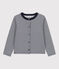 Cardigan aus Doppeljersey Kinder Mädchen blau SMOKING/weiss MARSHMALLOW