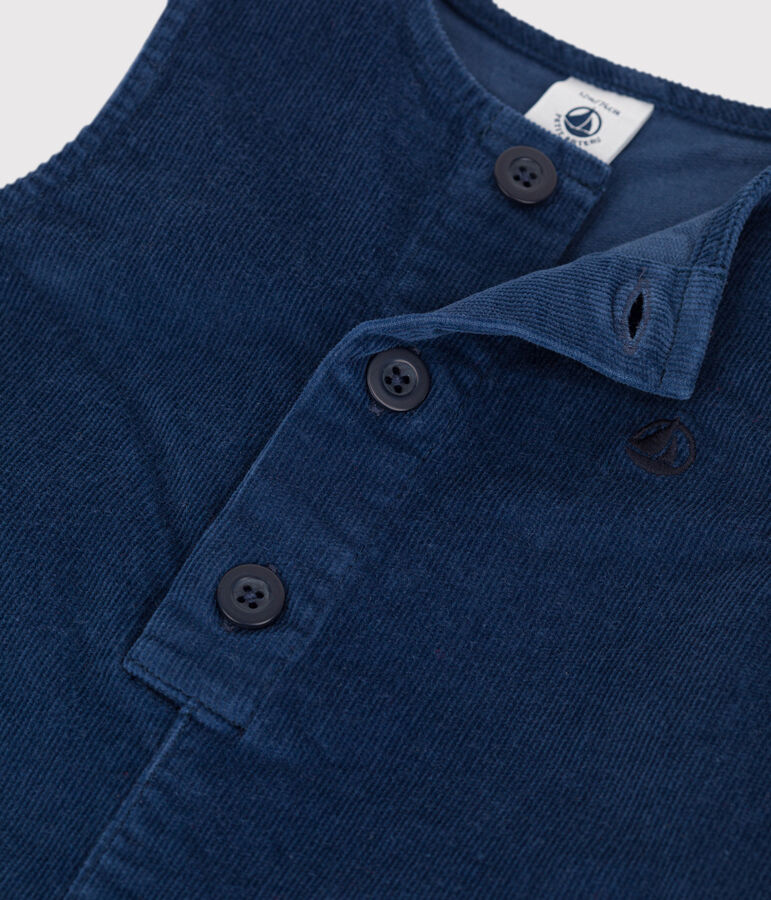 Langer Baby-Overall aus Cord blau