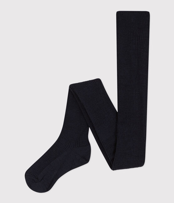 Kinderstrumpfhose aus Wolle für Mädchen blau SMOKING