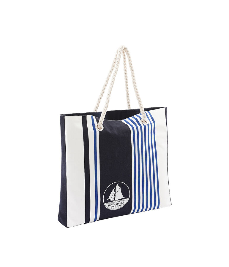 Strandtasche weiss/vielfarbig