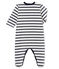 Baby-Strampler aus Samt, Unisex weiss MARSHMALLOW/blau SMOKING