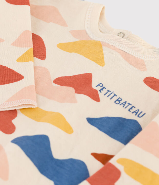Lang&auml;rmeliges bedrucktes Baby-T-Shirtaus Doppeljersey naturfarben/vielfarbig