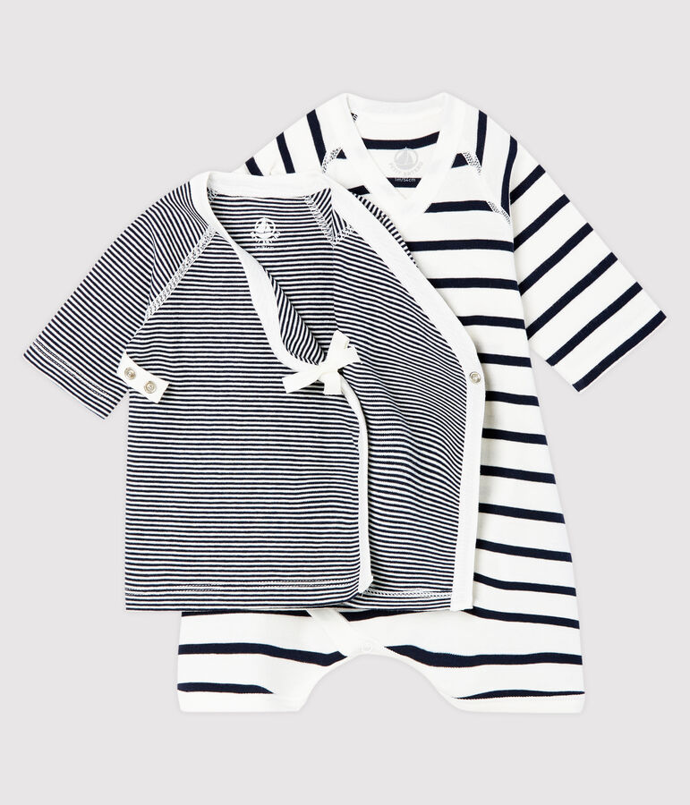 Set mit Kimono Body und Babyj&auml;ckchen aus Rippstrick vielfarbig