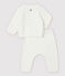 Zweiteiliges Baby-Set aus Bio-Baumwollstrick in Weiß weiss MARSHMALLOW