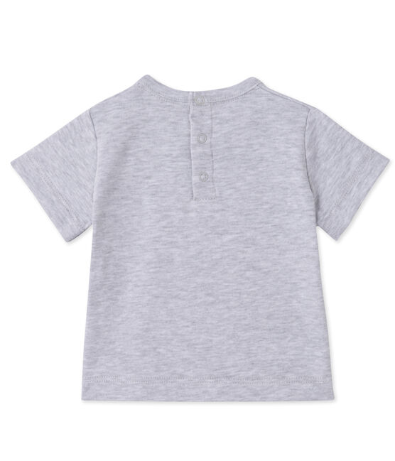 Bedrucktes Baby-Jungen-T-Shirt grau POUSSIERE CHINE