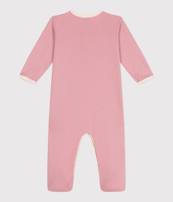 Strampler aus einfarbiger Baumwolle rosa CHARME
