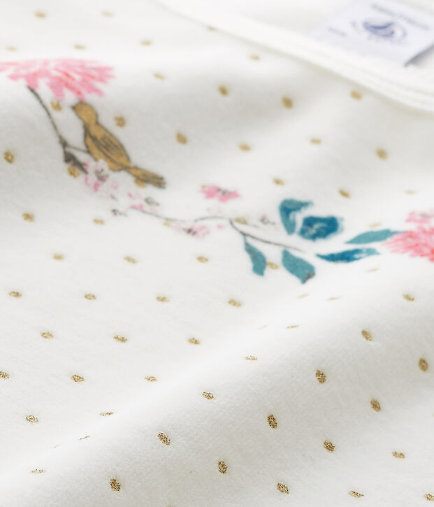 Chemise de nuit fille en bouclette velours weiss/gelb