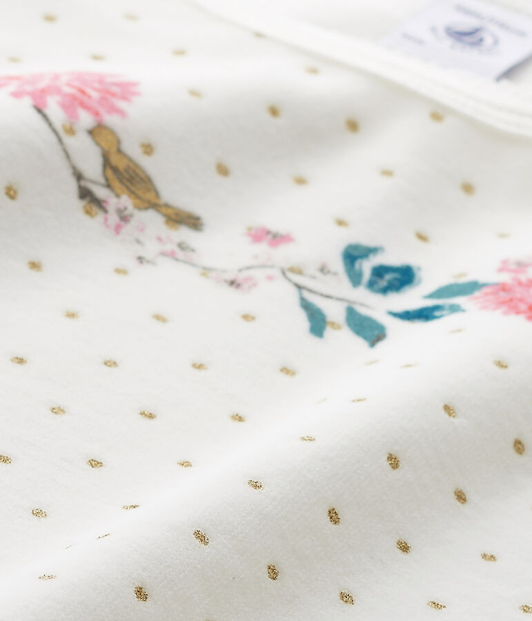 Chemise de nuit fille en bouclette velours weiss LAIT/gelb OR