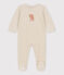 Baby-Strampler aus Nicki mit Eulenmotiv beige MONTELIMAR CHINE