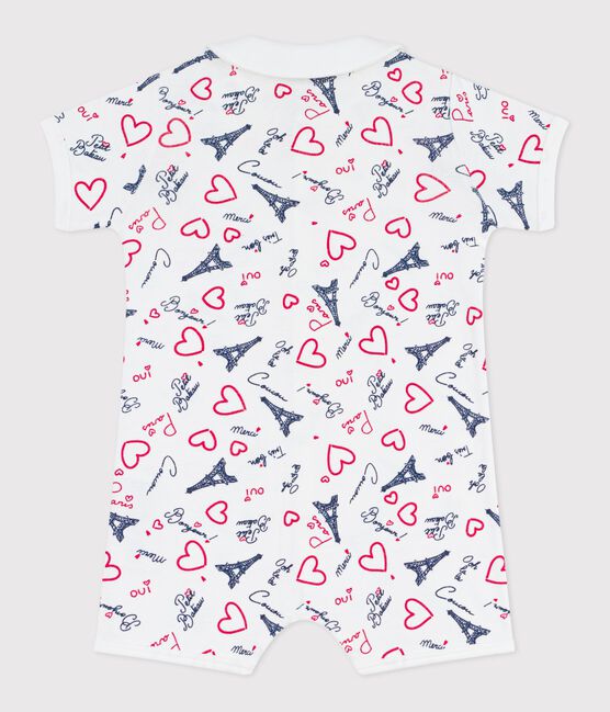 Baby-Kurzoverall mit Paris-Motiv am Kragen weiss MARSHMALLOW/weiss MULTICO
