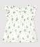 Kurzärmelige Baby-Bluse aus Bio-Musselin-Stoff mit Blumenmuster weiss MARSHMALLOW/weiss MULTICO