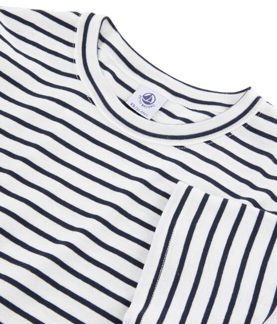 Damen-T-Shirt weiss MARSHMALLOW/blau SMOKING