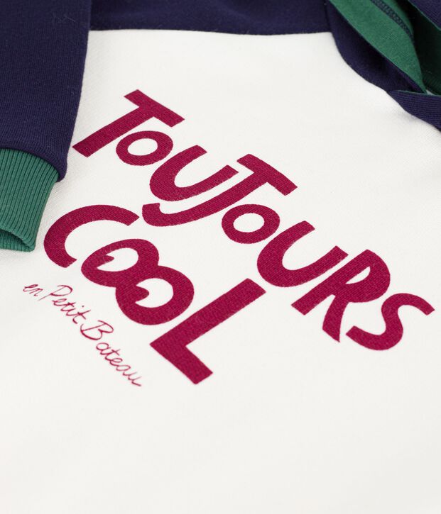 Kinder-Sweatshirt aus gemusterter Baumwolle naturfarben/vielfarbig