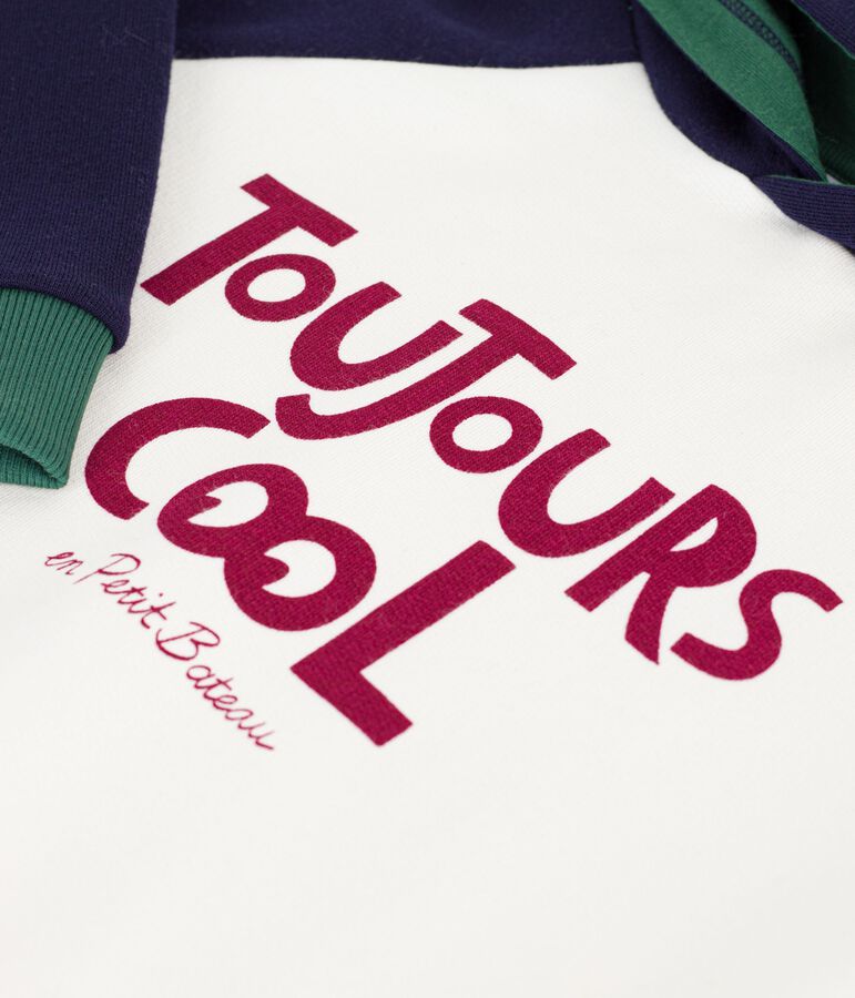 Kinder-Sweatshirt aus gemusterter Baumwolle naturfarben/vielfarbig