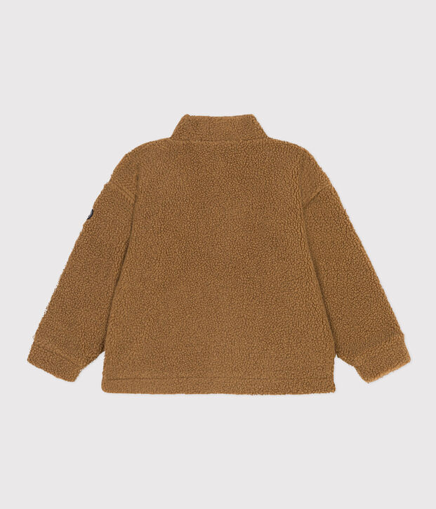Jacke aus recyceltem Sherpa f&uuml;r Kinder M&auml;dchen/Jungen braun