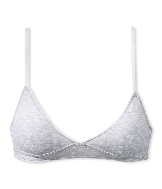 Mädchen BH mit Pünktchenmuster grau POUSSIERE/weiss LAIT
