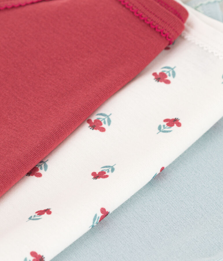 3er-Set Tr&auml;ger-Body aus Baumwolle mit Blumenmotiv vielfarbig