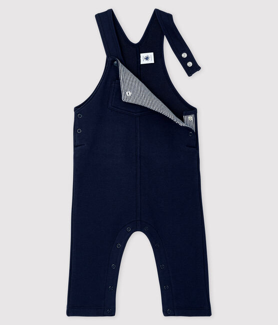 Lange Baby-Latzhose aus Molton für Jungen blau SMOKING