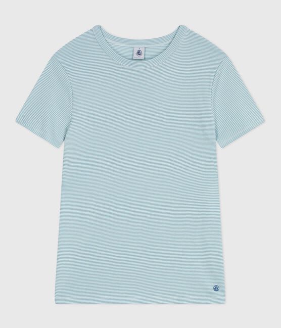 Kurzärmeliges Damen T-Shirt aus Baumwolle mit Streifen MIMI/ MARSHMALLOW