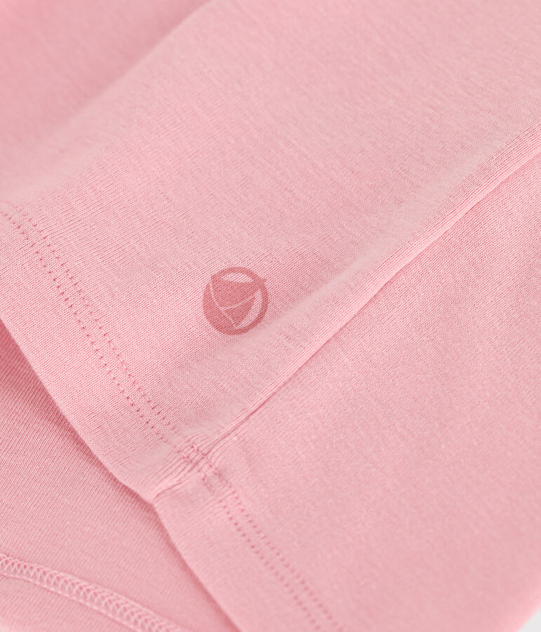 Damen-T-Shirt L&rsquo;ICONIQUE aus einfarbiger Baumwolle mit Pikotkante rosa CHARME