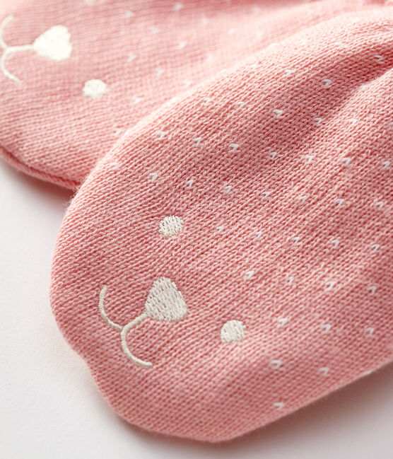 Baby-Fäustlinge mit Microfleecefutter rosa CHARME
